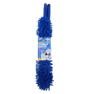 2 In 1 Blue Microfibre Flexible Duster With Extendable Pole