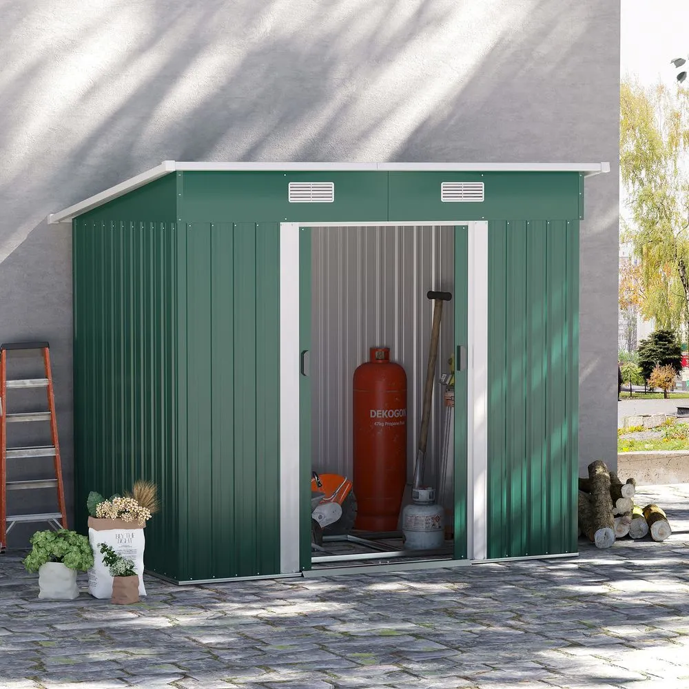 7x4ft Outdoor Garden Metal Storage Shed - Durable & Stylish