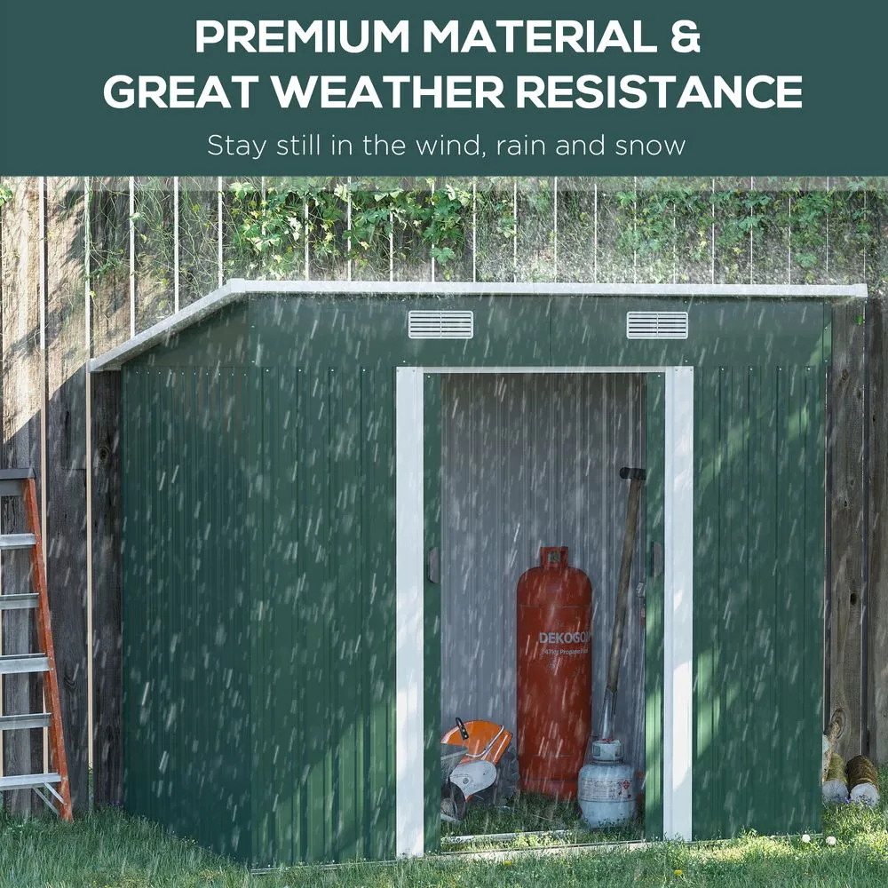 7x4ft Outdoor Garden Metal Storage Shed - Durable & Stylish