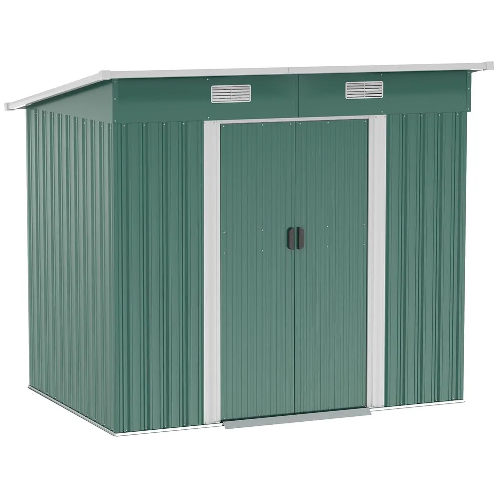 7x4ft Outdoor Garden Metal Storage Shed - Durable & Stylish