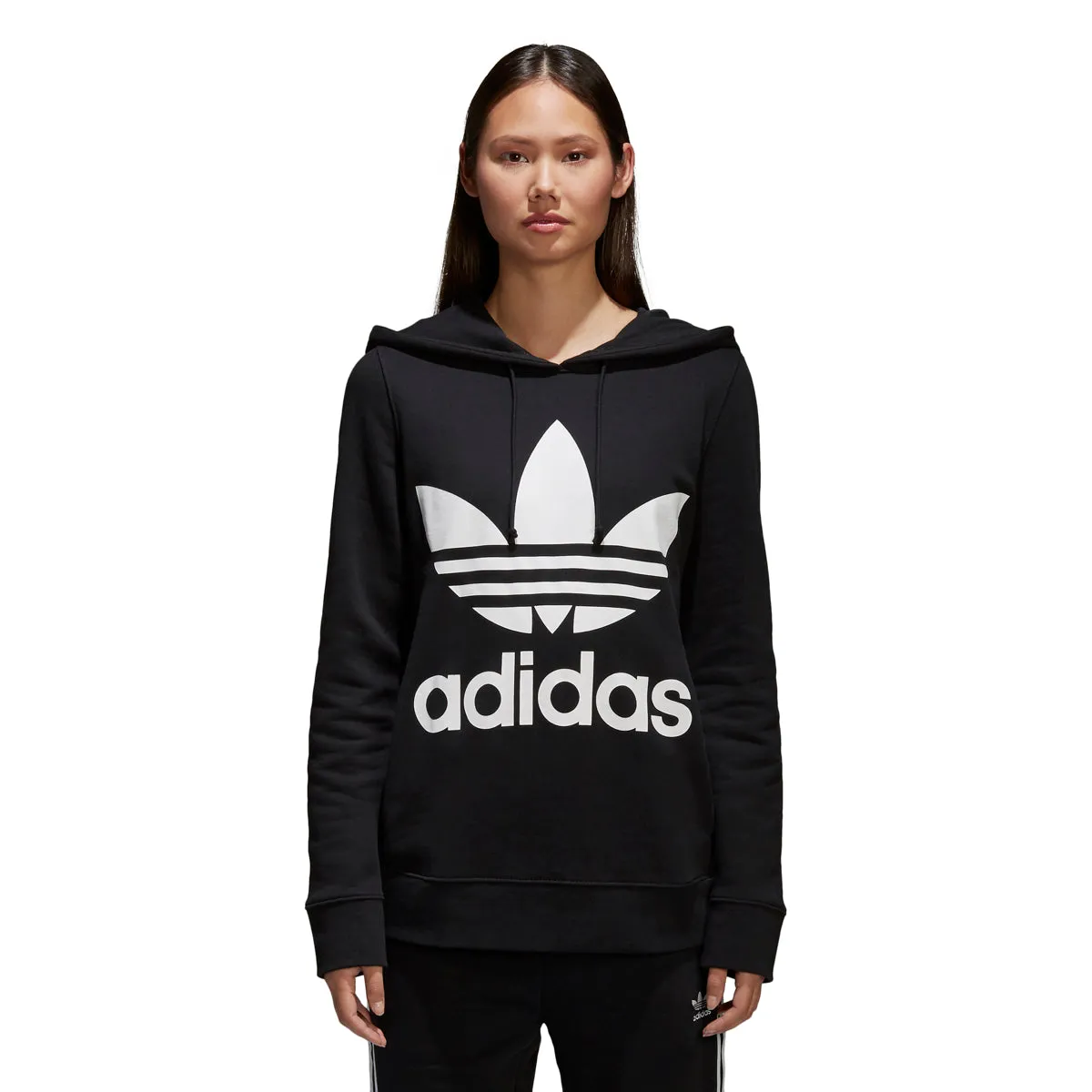 Adidas Women's Originals Trefoil Pullover Hoodie Black/White