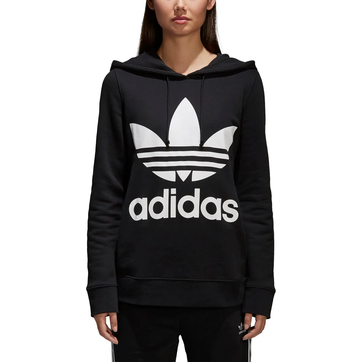 Adidas Women's Originals Trefoil Pullover Hoodie Black/White