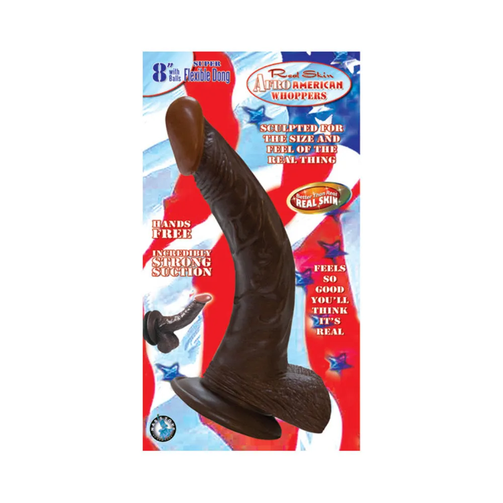 Afro American Whoppers 8in Curved Dong With Balls