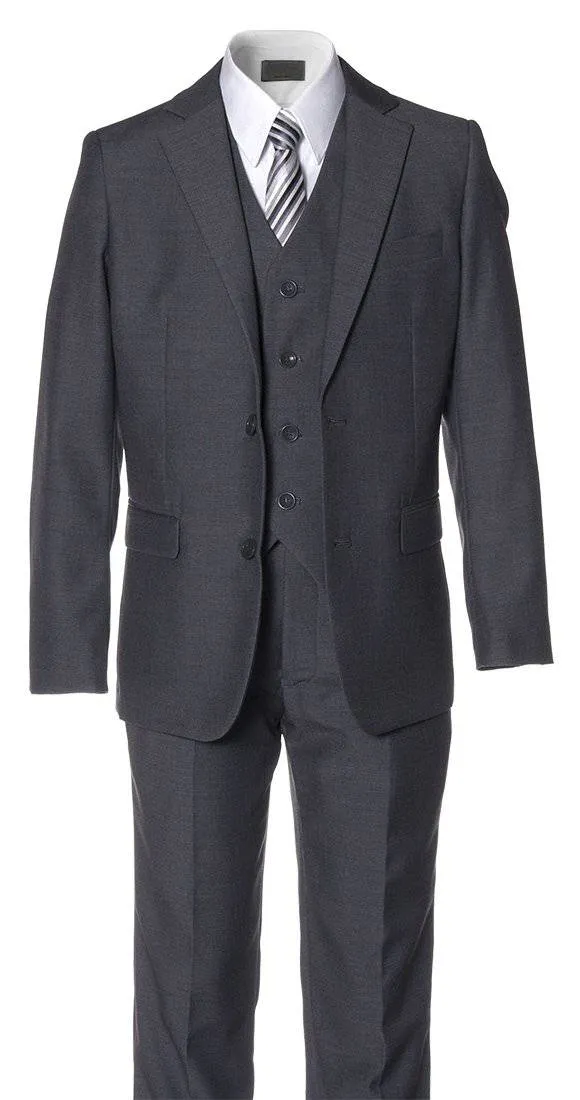 Boys' Classic Slim Fit 5 Piece Suits |  6 Color Options