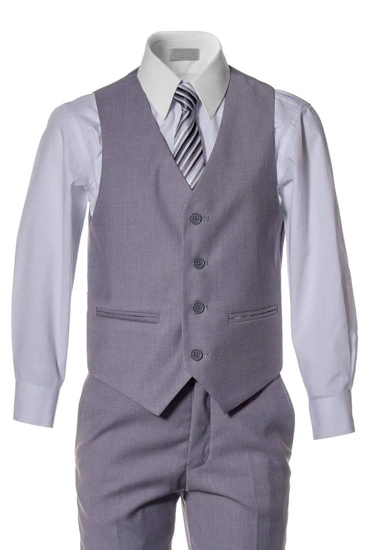 Boys' Classic Slim Fit 5 Piece Suits |  6 Color Options