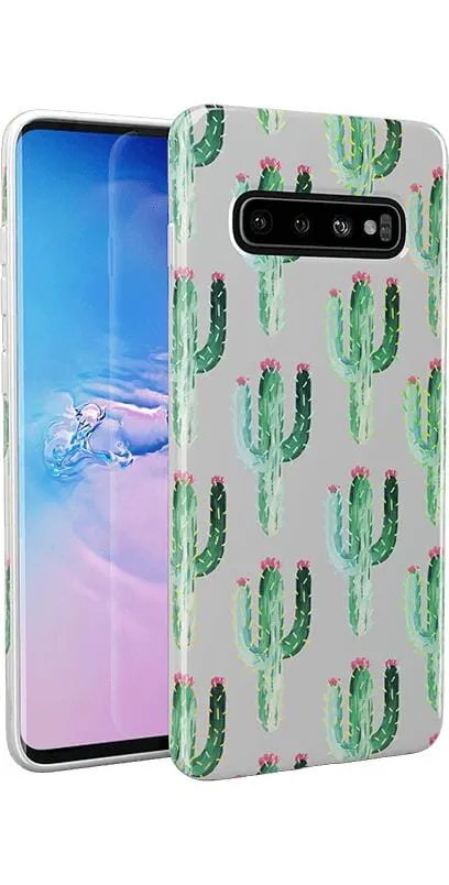 Cactus Patterned Clear Floral Samsung Case