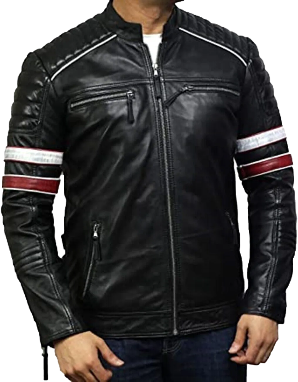 Cafe Racer Retro Distressed Motorcycle Leather Jacket | Cafe Racer Retro Motorcycle Leather Jacket