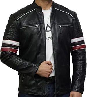 Cafe Racer Retro Distressed Motorcycle Leather Jacket | Cafe Racer Retro Motorcycle Leather Jacket