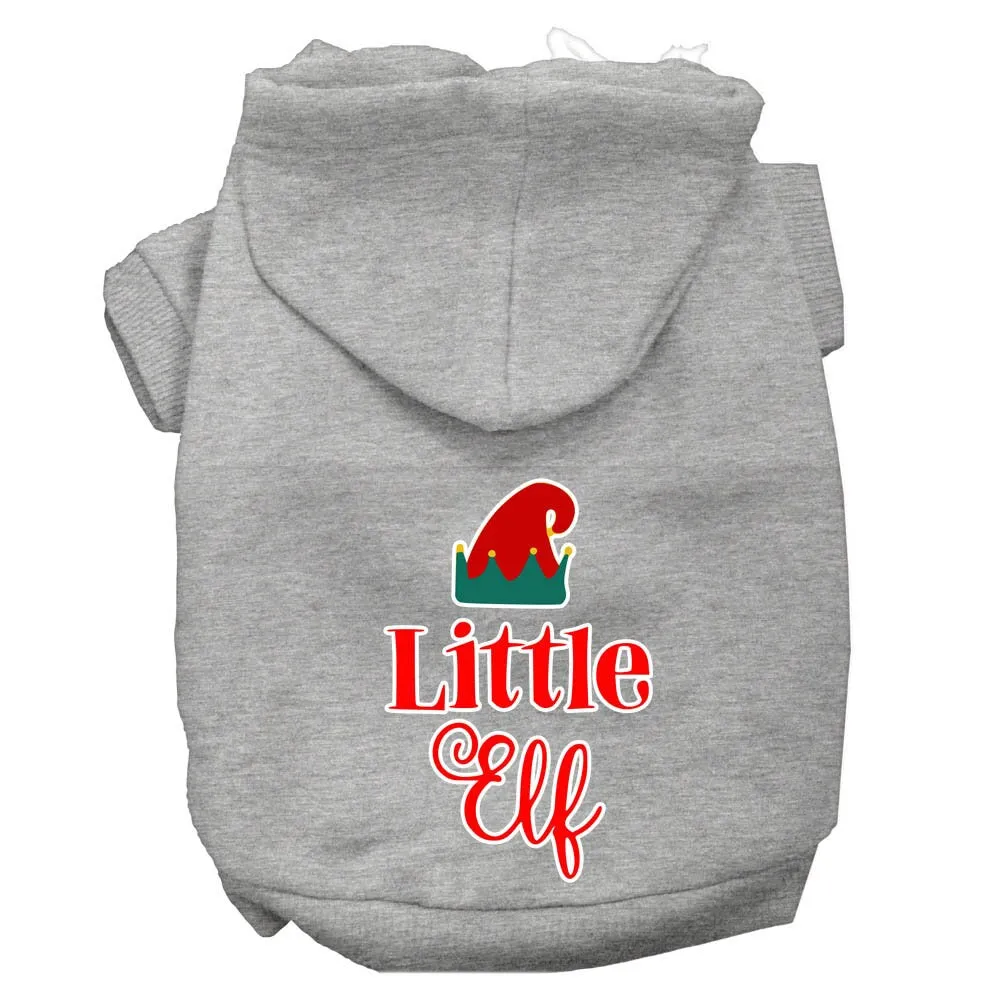 Christmas Pet Dog & Cat Hoodie Screen Printed, "Little Elf"