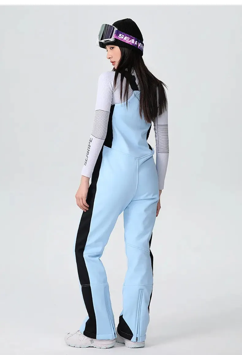 Elegant One-piece Ski Bibs Lady Slim Fit Snow Jumpsuits