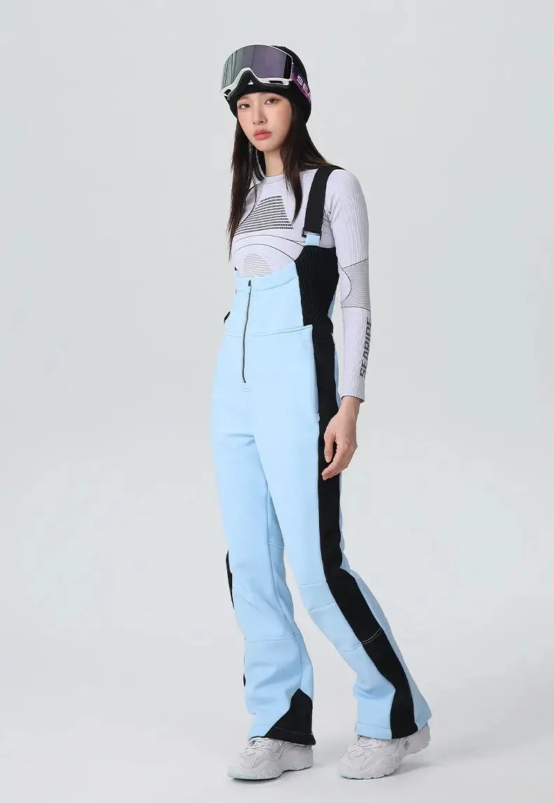 Elegant One-piece Ski Bibs Lady Slim Fit Snow Jumpsuits