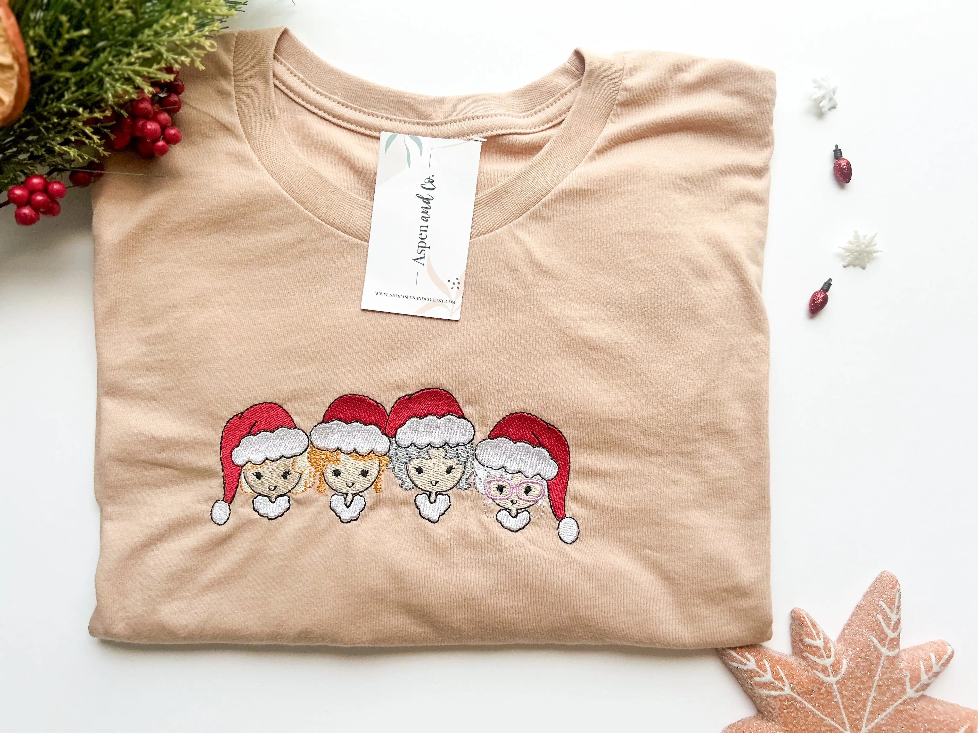 Embroidered Shady Pines Christmas - Crew Neck (Golden Girls Inspired)