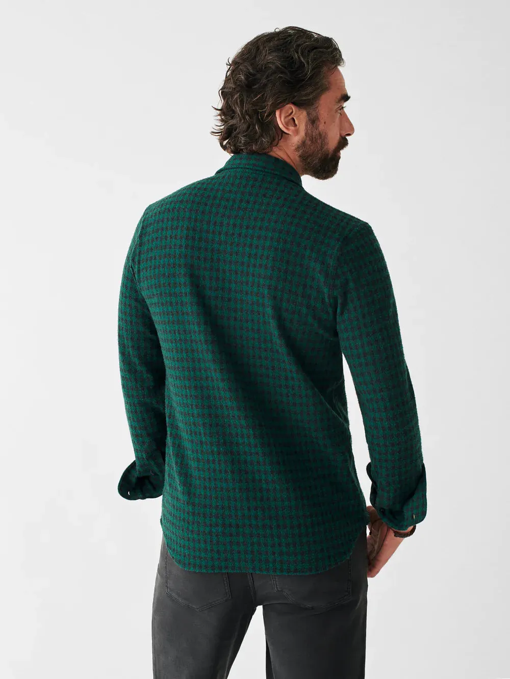 Faherty Legend Sweater Shirt in Forest Charcoal