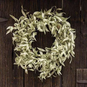 Flocked Leaves Wreath, 24"