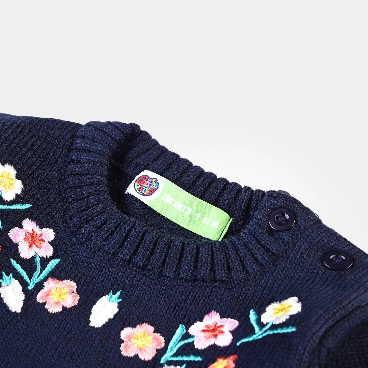 Infant Girls Sweater Knit Suit Blue bell-NAVY