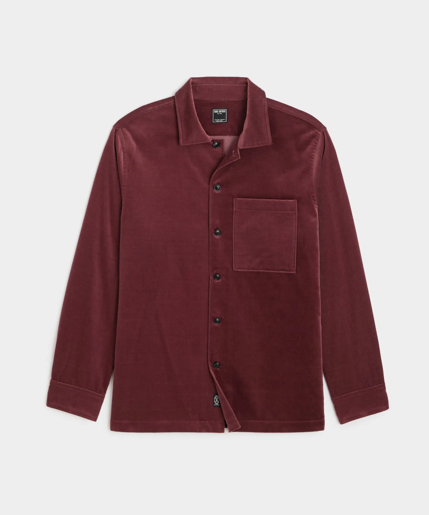 Italian Velvet Overshirt in Mauve