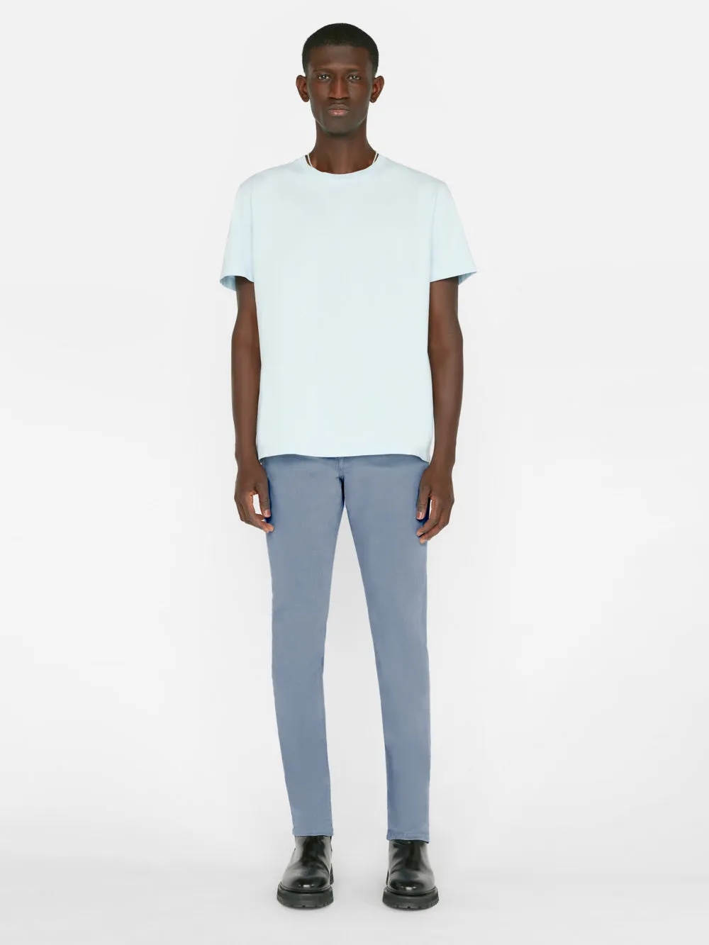 L'Homme Slim Brushed Twill -- Sky Blue