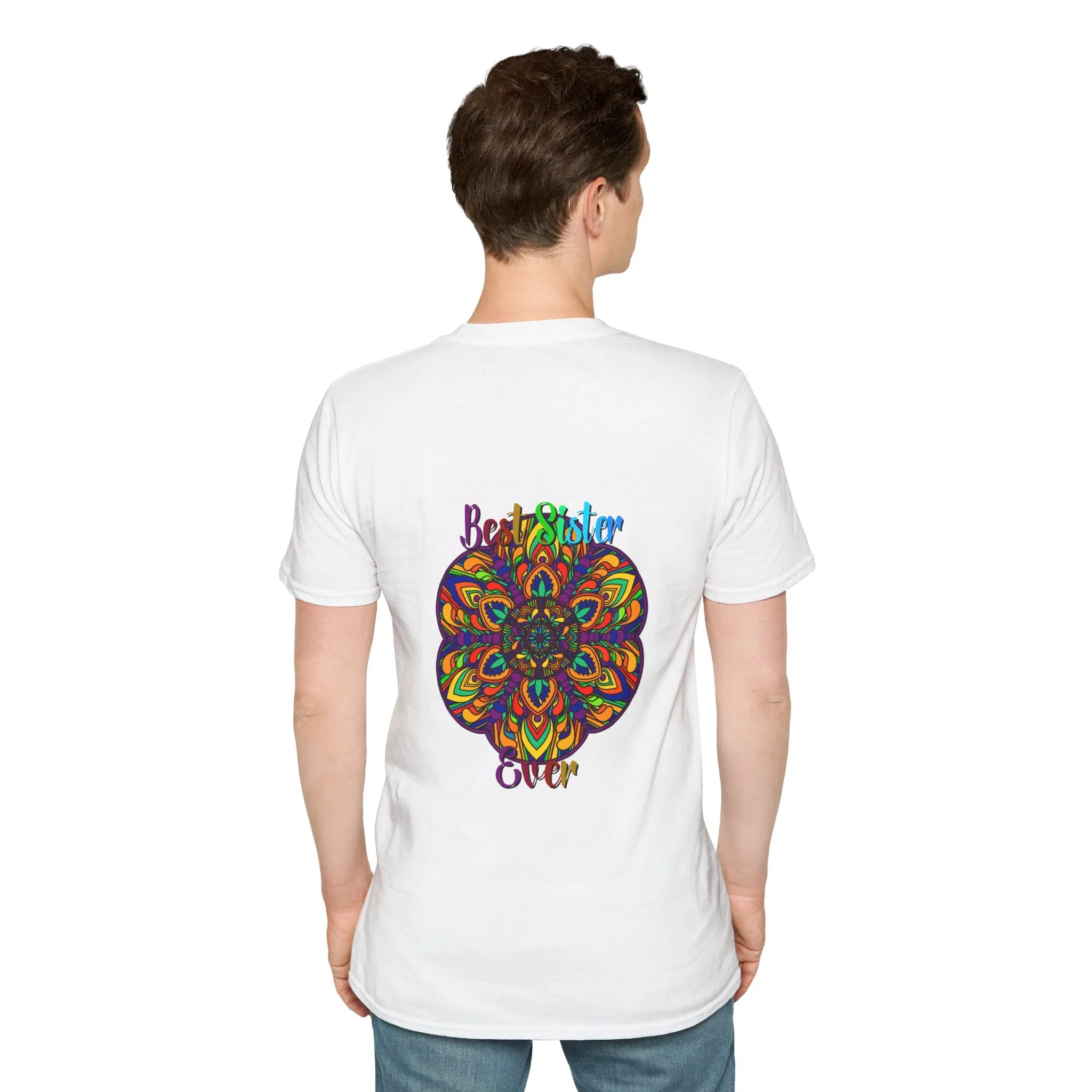 Mandala Art Gift Softstyle T-Shirt - Hand-Drawn Design