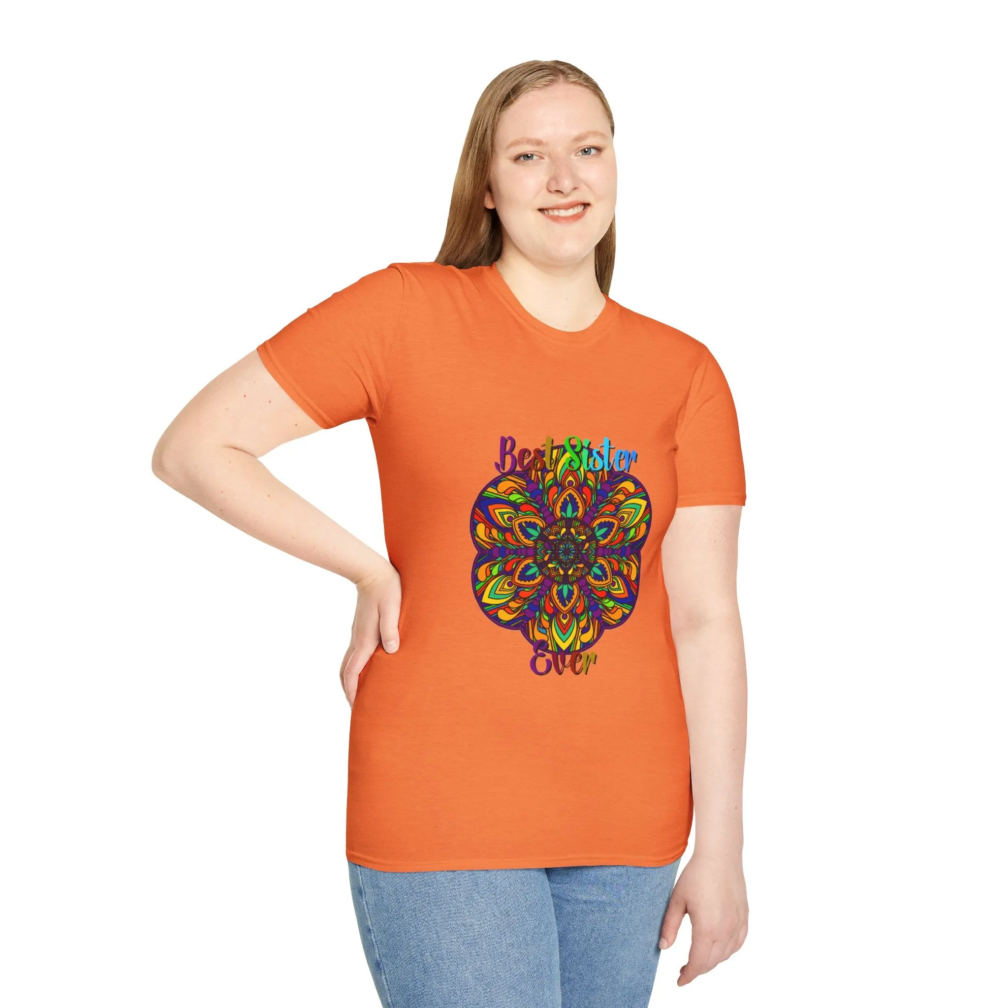 Mandala Art Gift Softstyle T-Shirt - Hand-Drawn Design