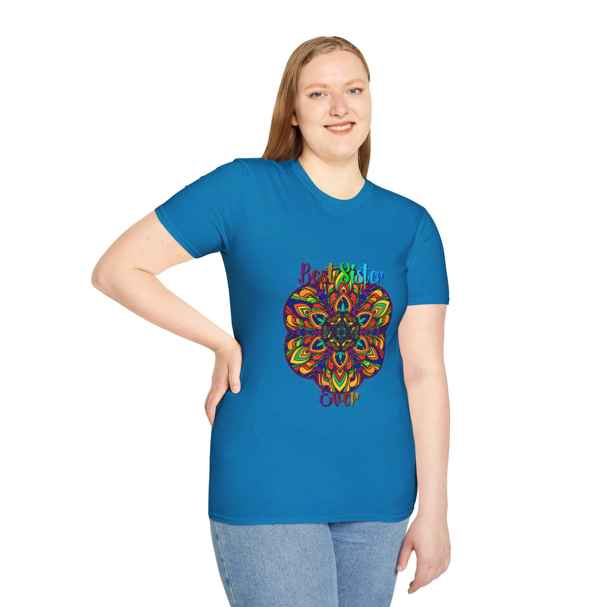 Mandala Art Gift Softstyle T-Shirt - Hand-Drawn Design