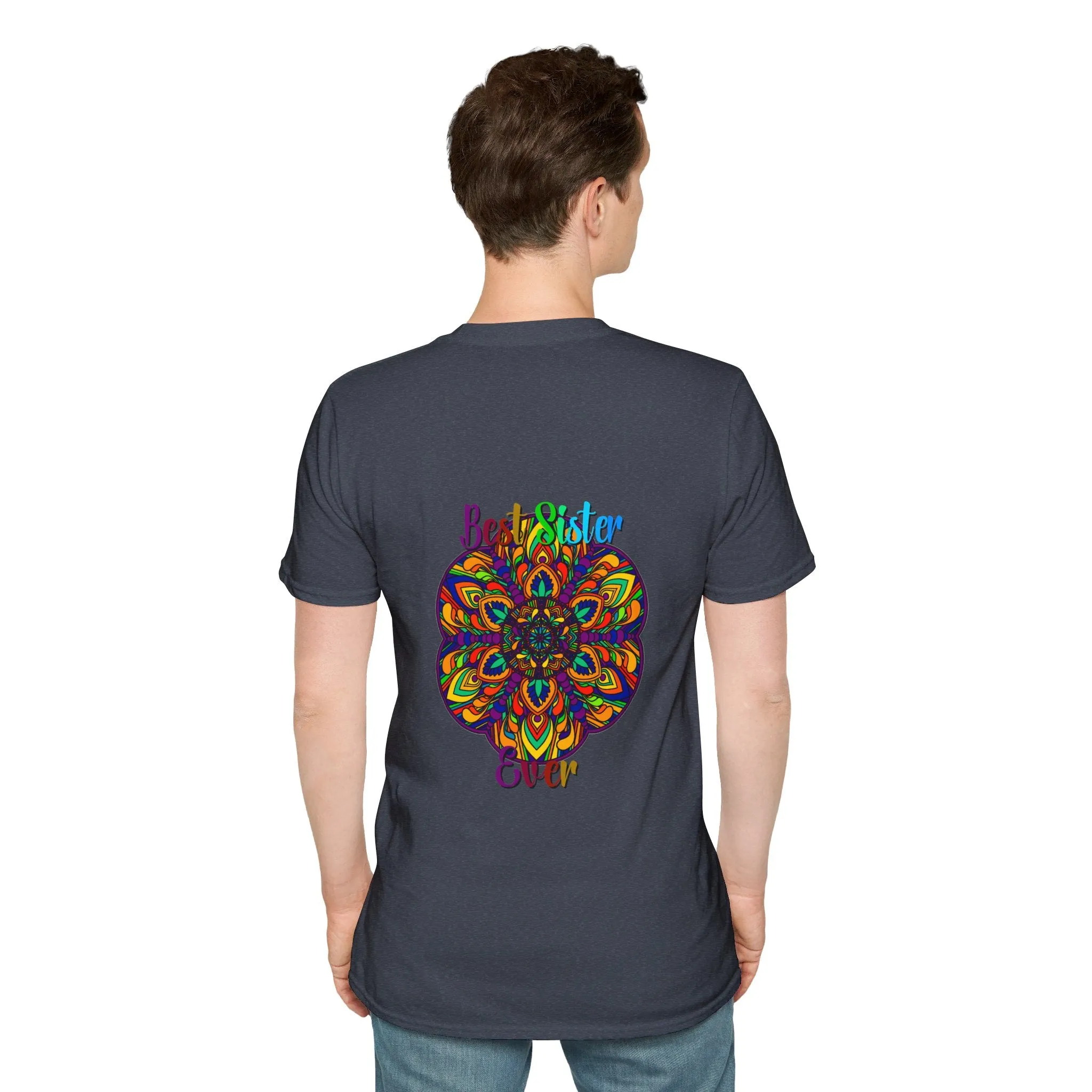 Mandala Art Gift Softstyle T-Shirt - Hand-Drawn Design