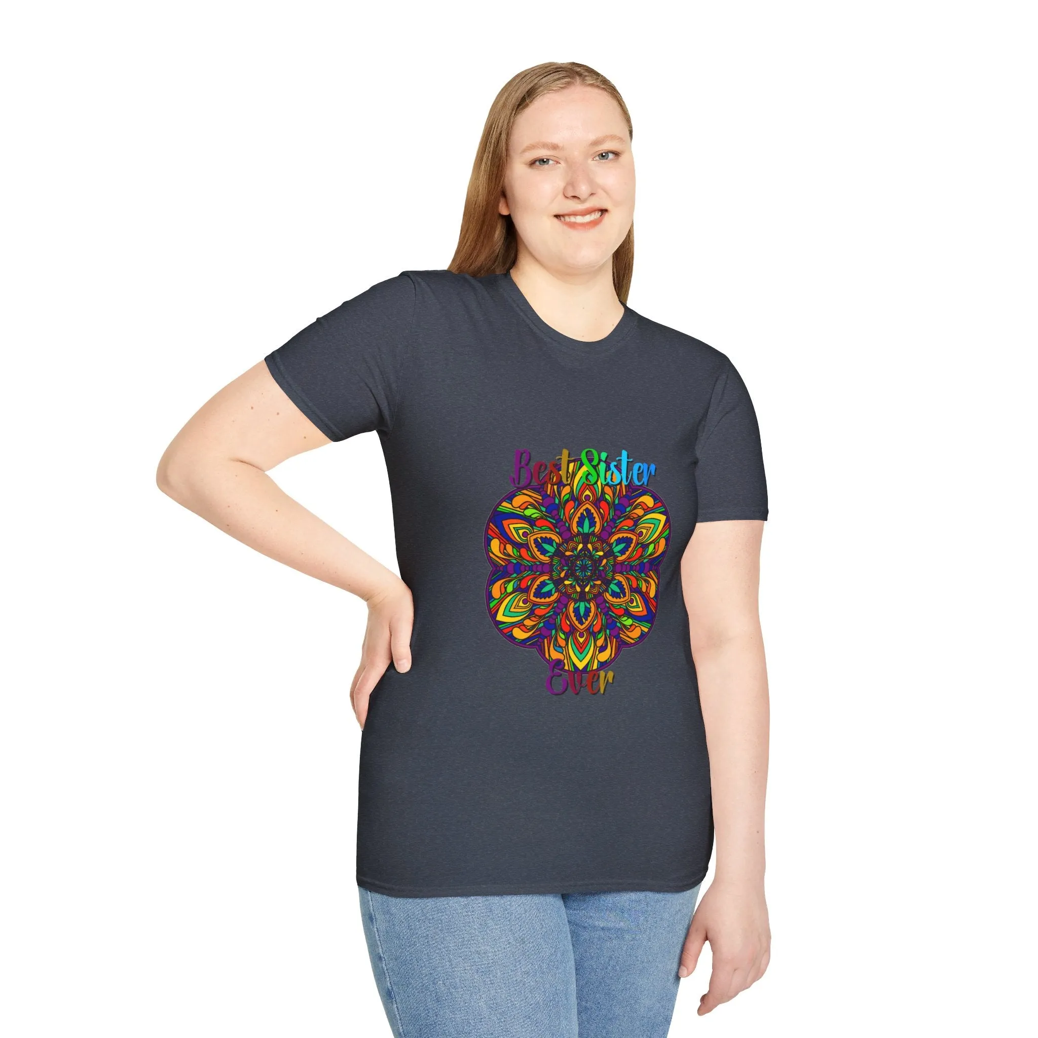 Mandala Art Gift Softstyle T-Shirt - Hand-Drawn Design