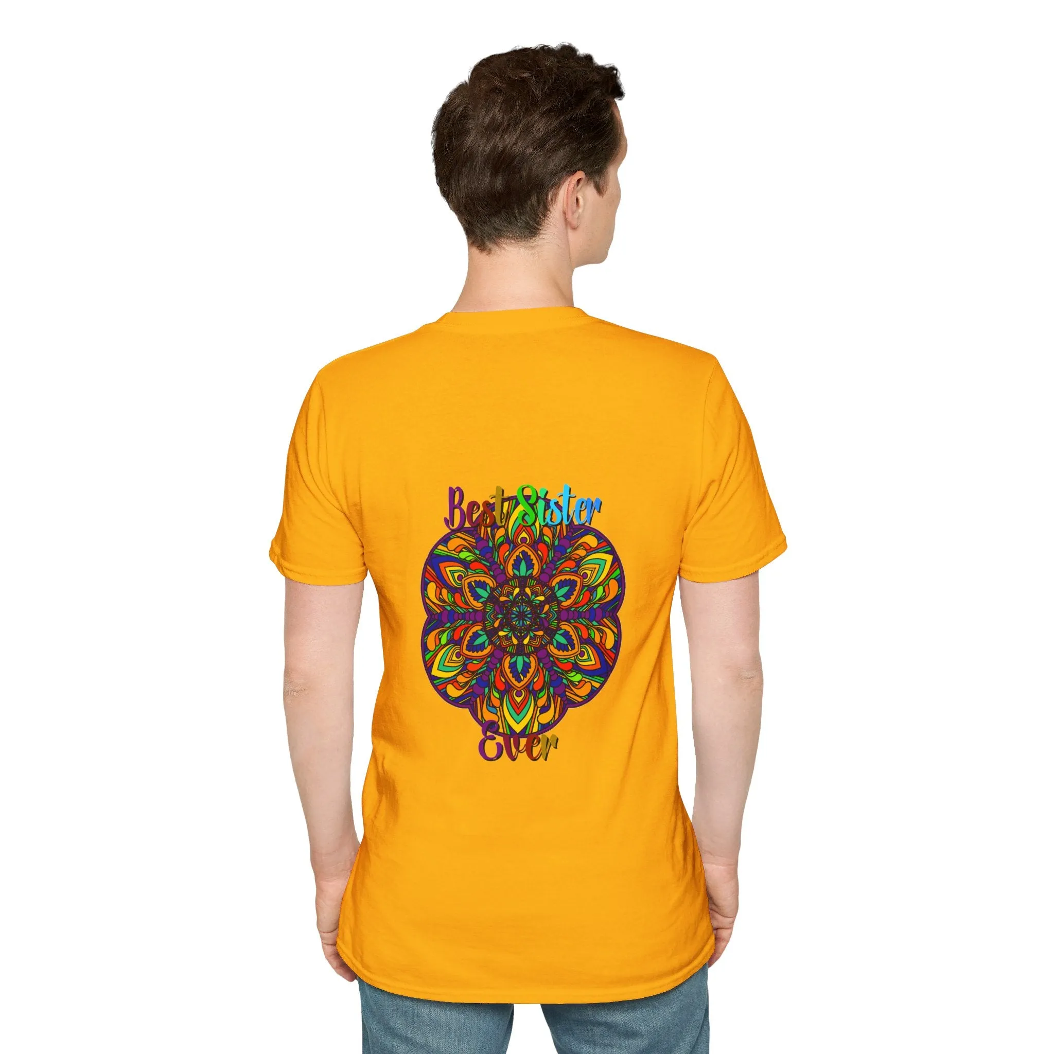 Mandala Art Gift Softstyle T-Shirt - Hand-Drawn Design