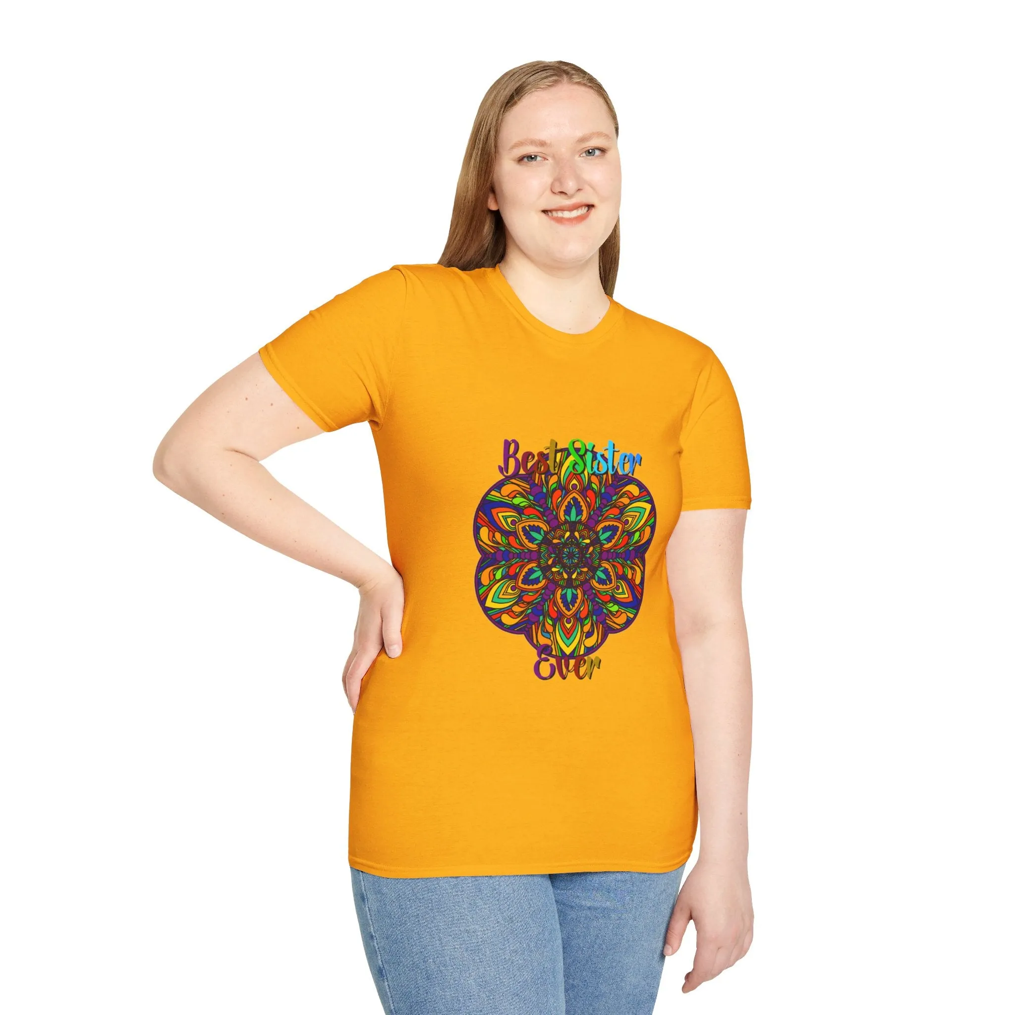 Mandala Art Gift Softstyle T-Shirt - Hand-Drawn Design