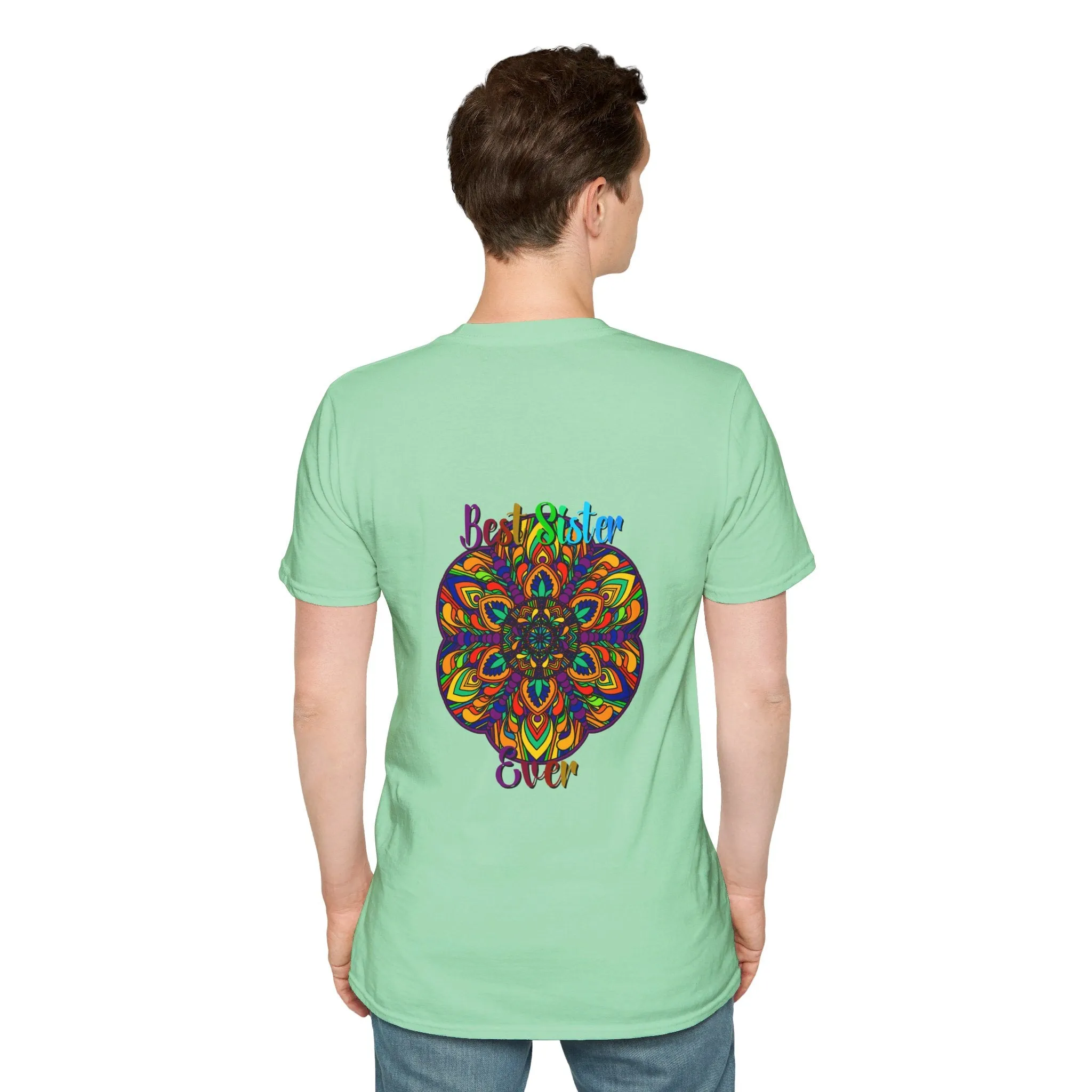 Mandala Art Gift Softstyle T-Shirt - Hand-Drawn Design