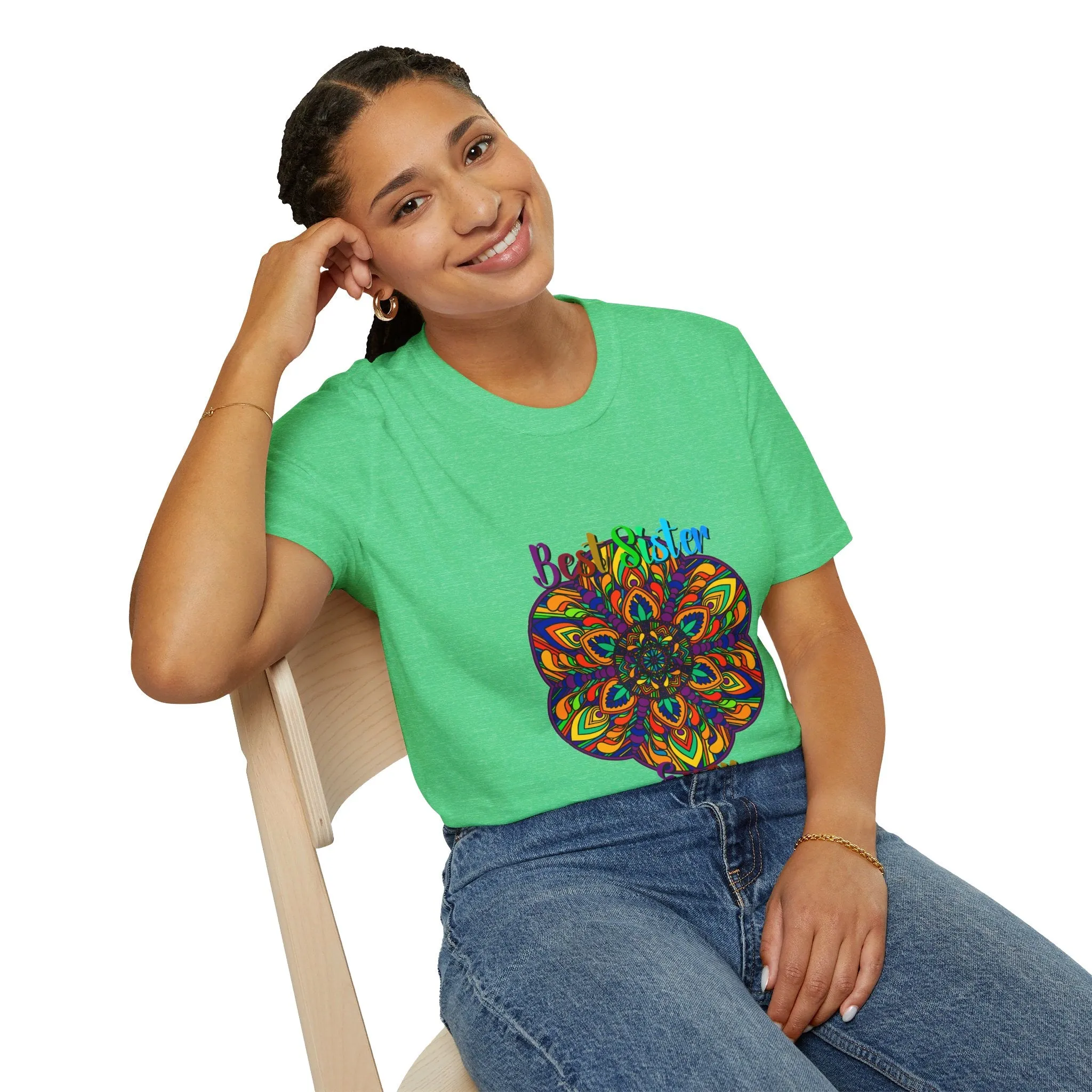 Mandala Art Gift Softstyle T-Shirt - Hand-Drawn Design