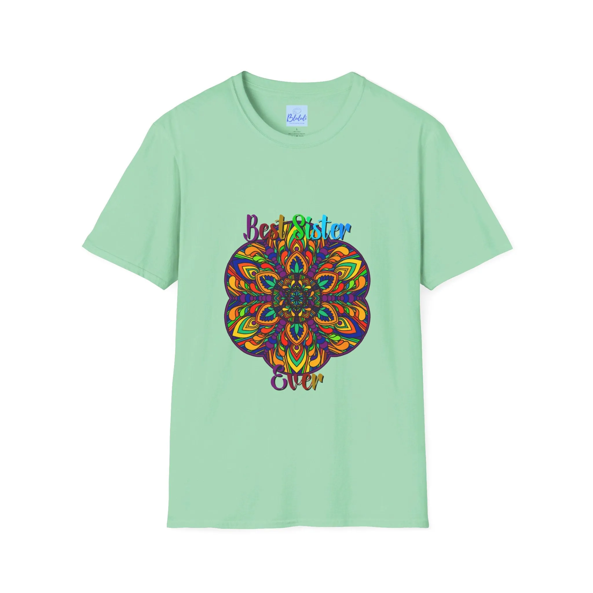 Mandala Art Gift Softstyle T-Shirt - Hand-Drawn Design