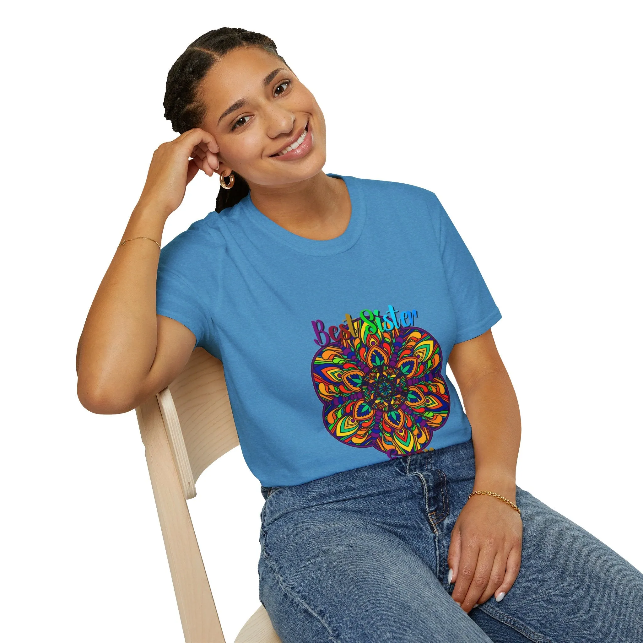 Mandala Art Gift Softstyle T-Shirt - Hand-Drawn Design