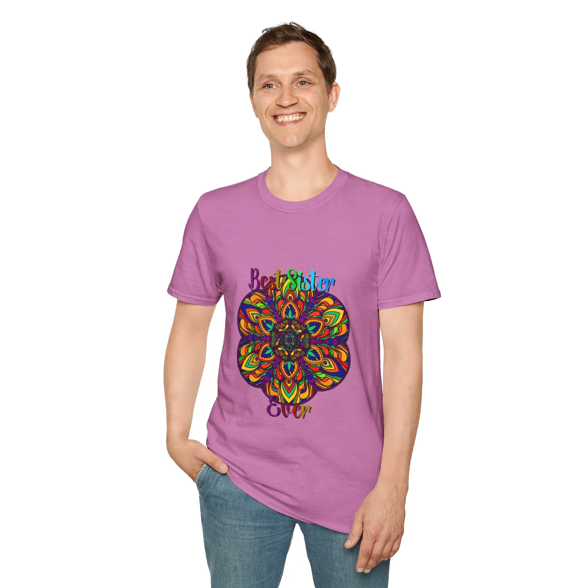 Mandala Art Gift Softstyle T-Shirt - Hand-Drawn Design