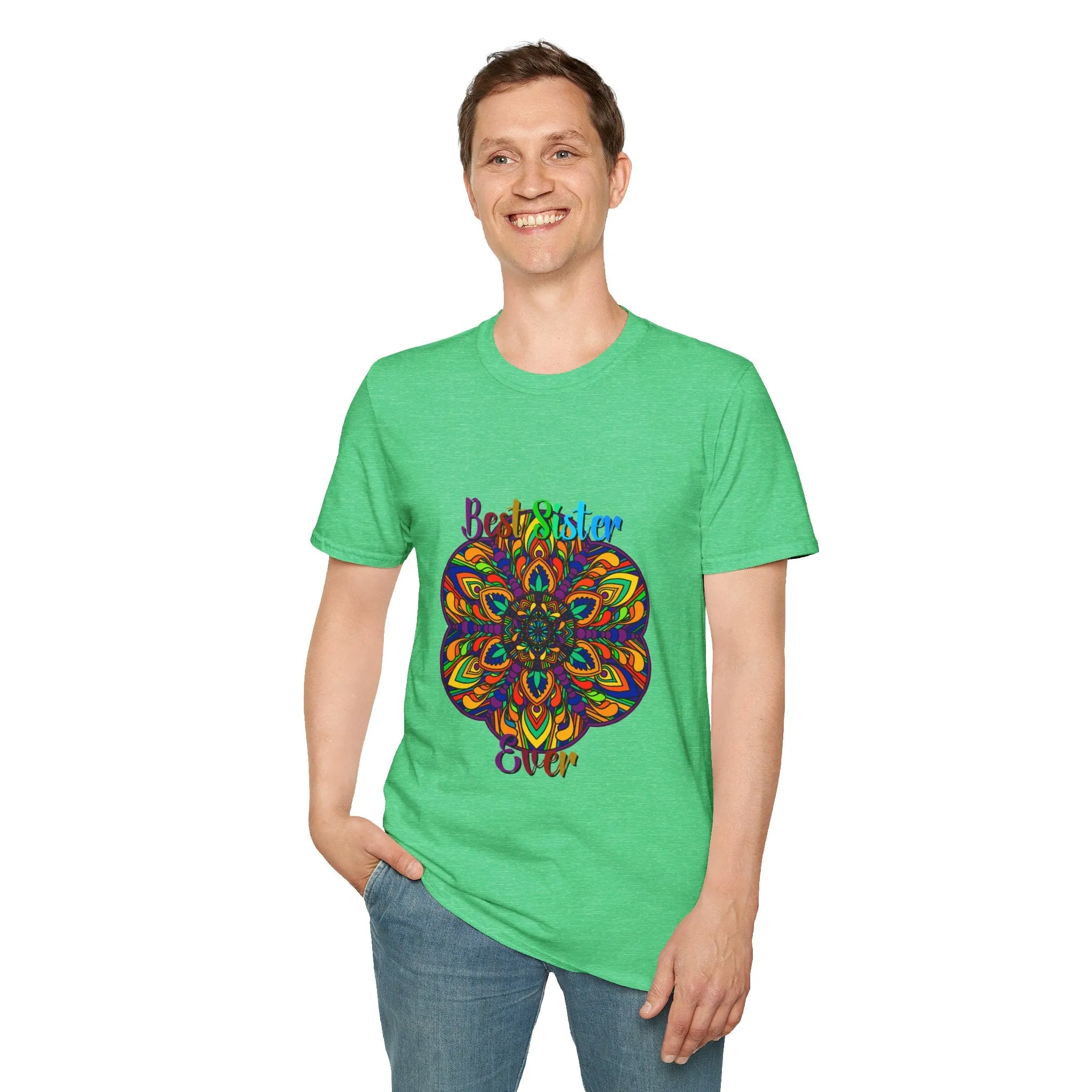 Mandala Art Gift Softstyle T-Shirt - Hand-Drawn Design