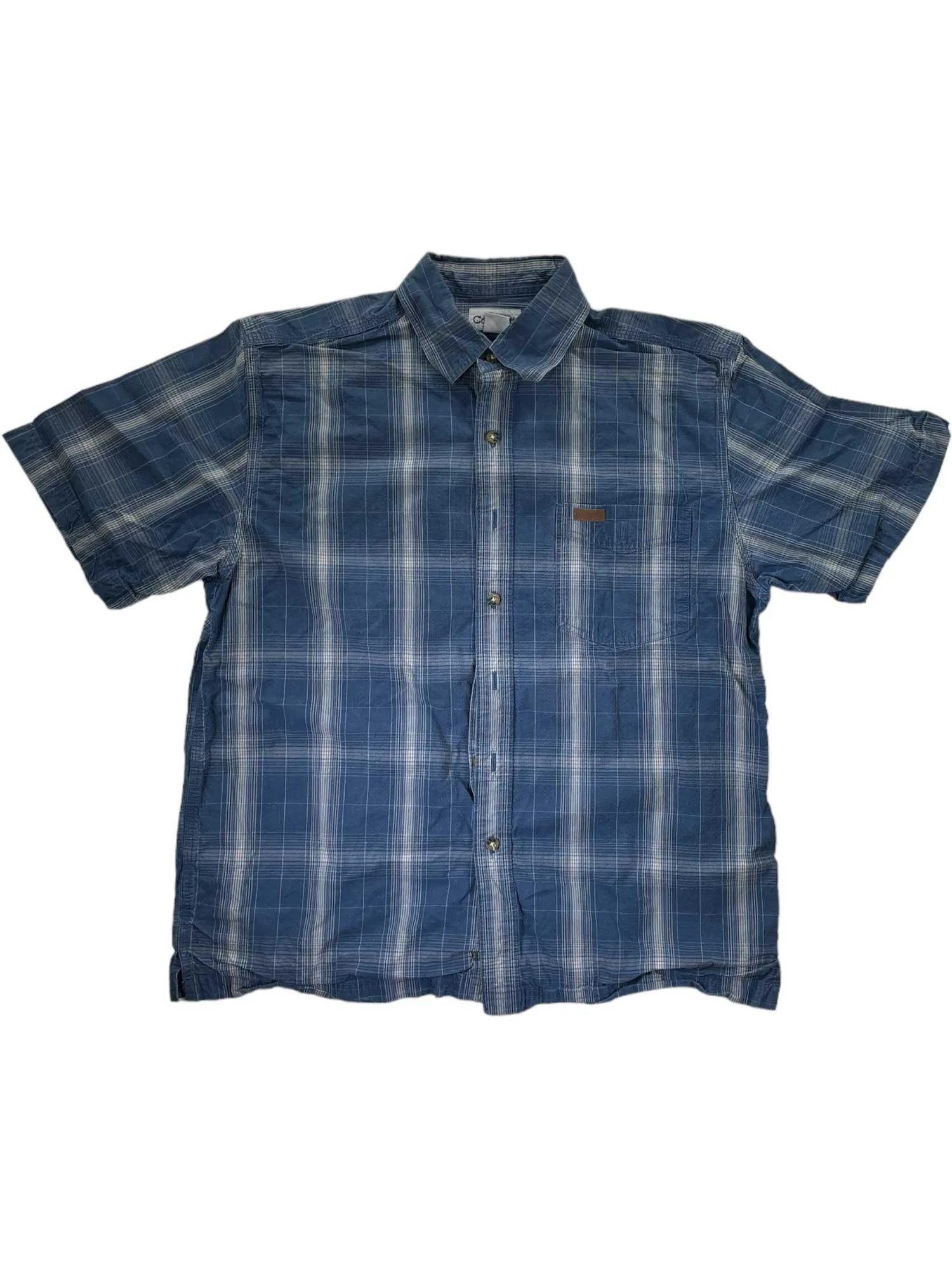 Mens Short Sleeve Ripstop Plaid Shirt