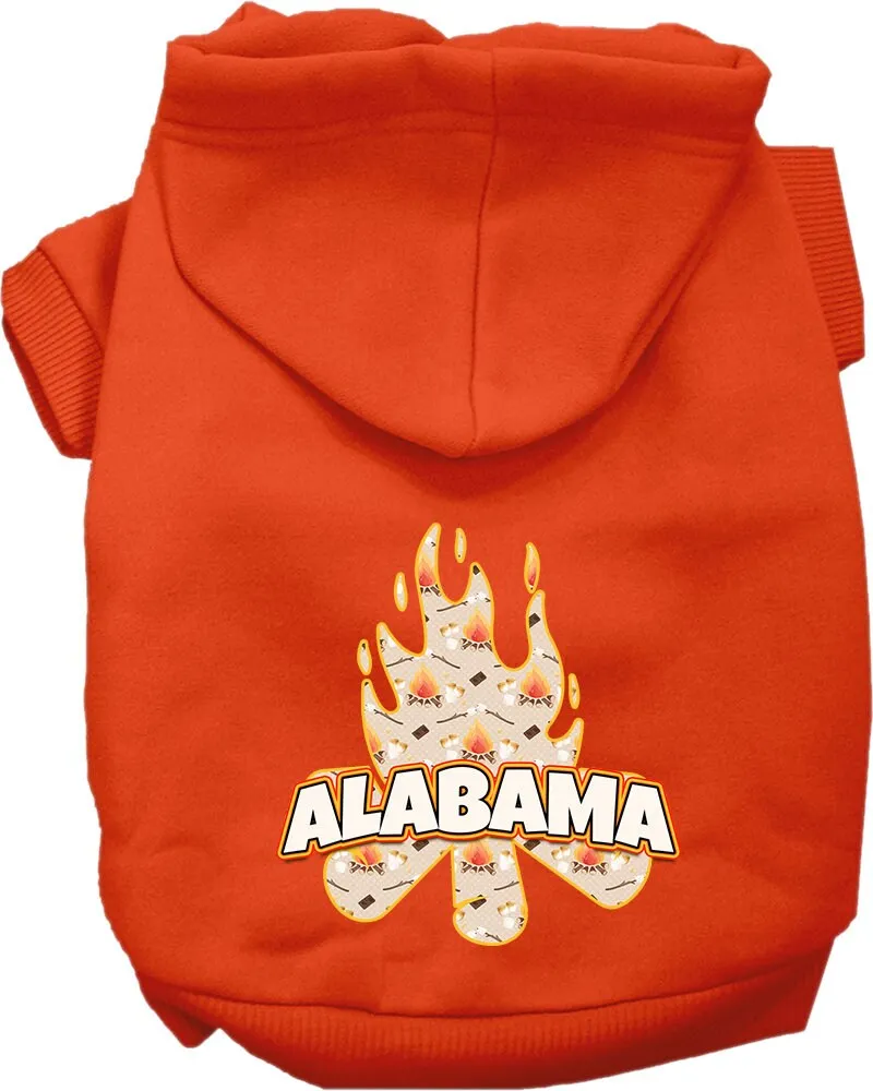 Pet Dog & Cat Screen Printed Hoodie for Medium to Large Pets (Sizes 2XL-6XL), "Alabama Around The Campfire"