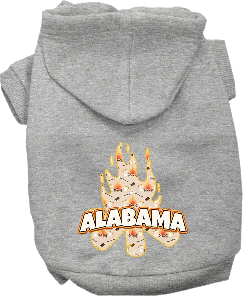 Pet Dog & Cat Screen Printed Hoodie for Medium to Large Pets (Sizes 2XL-6XL), "Alabama Around The Campfire"