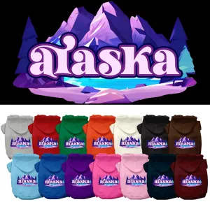 Pet Dog & Cat Screen Printed Hoodie for Medium to Large Pets (Sizes 2XL-6XL), "Alaska Alpine Pawscape"