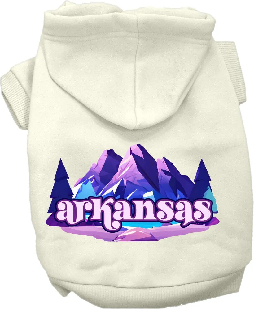 Pet Dog & Cat Screen Printed Hoodie for Medium to Large Pets (Sizes 2XL-6XL), "Arkansas Alpine Pawscape"