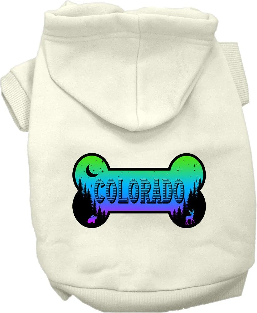 Pet Dog & Cat Screen Printed Hoodie for Medium to Large Pets (Sizes 2XL-6XL), "Colorado Mountain Shades"