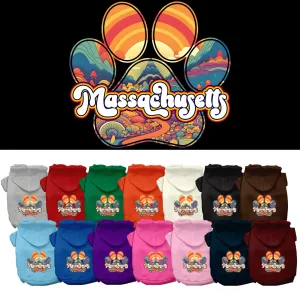 Pet Dog & Cat Screen Printed Hoodie for Medium to Large Pets (Sizes 2XL-6XL), "Massachusetts Groovy Summit"