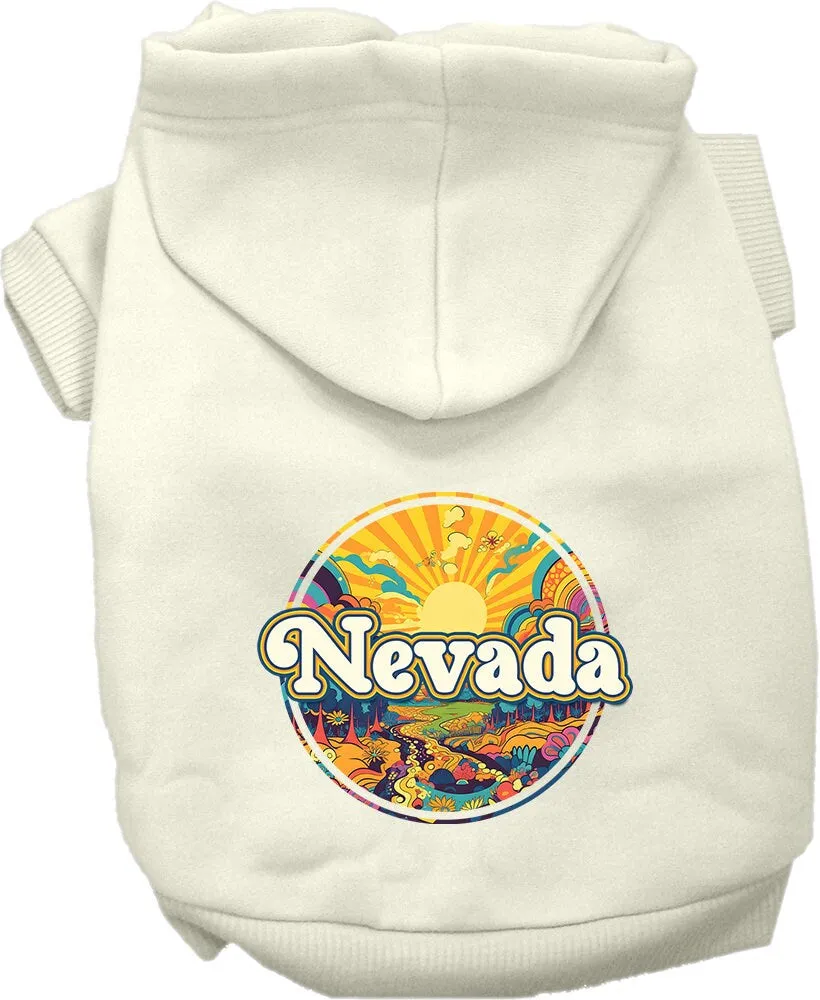 Pet Dog & Cat Screen Printed Hoodie for Medium to Large Pets (Sizes 2XL-6XL), "Nevada Trippy Peaks"