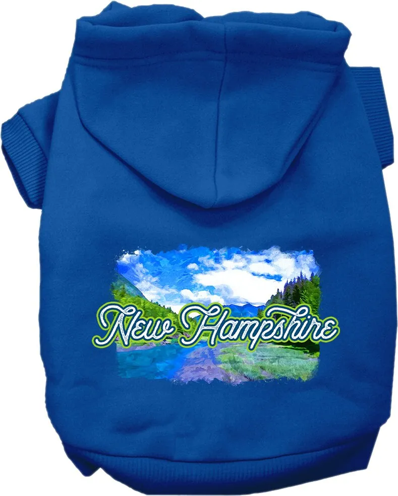 Pet Dog & Cat Screen Printed Hoodie for Medium to Large Pets (Sizes 2XL-6XL), "New Hampshire Summer"