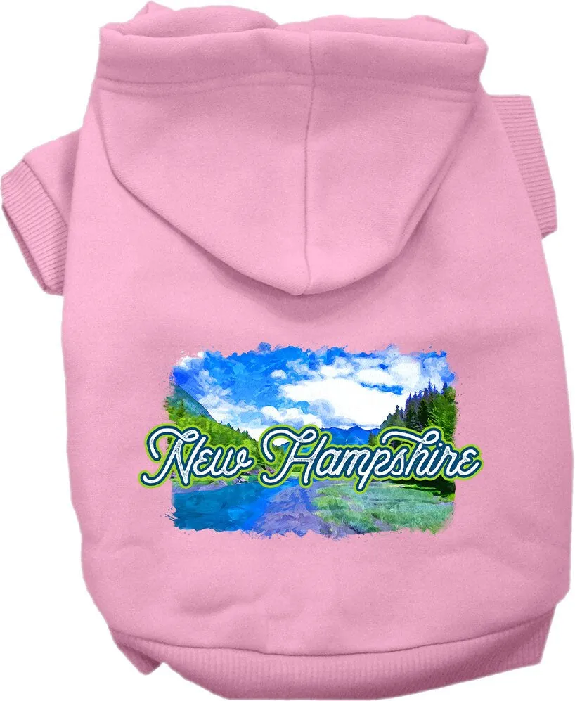 Pet Dog & Cat Screen Printed Hoodie for Medium to Large Pets (Sizes 2XL-6XL), "New Hampshire Summer"