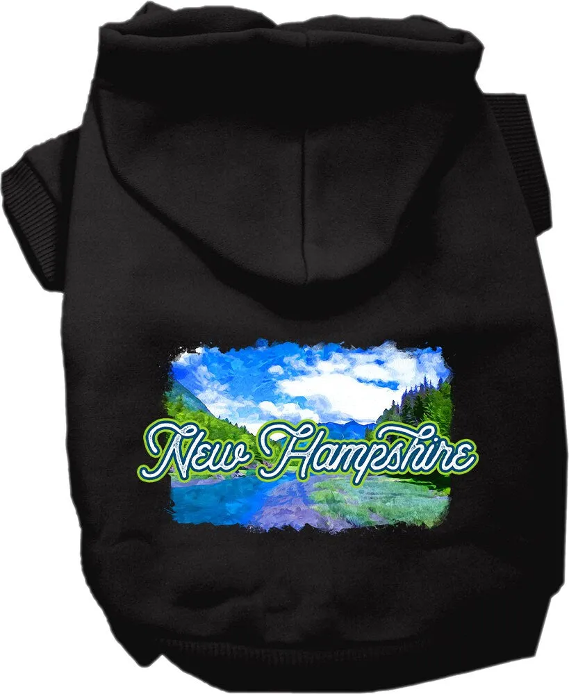 Pet Dog & Cat Screen Printed Hoodie for Medium to Large Pets (Sizes 2XL-6XL), "New Hampshire Summer"