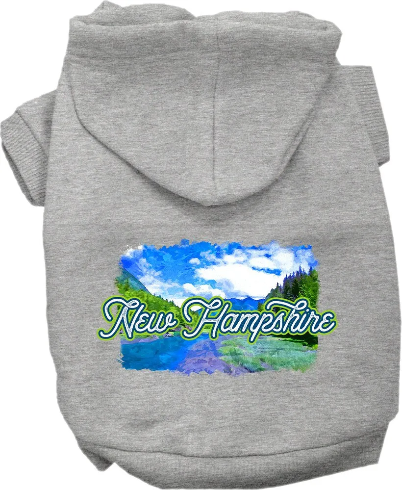 Pet Dog & Cat Screen Printed Hoodie for Medium to Large Pets (Sizes 2XL-6XL), "New Hampshire Summer"