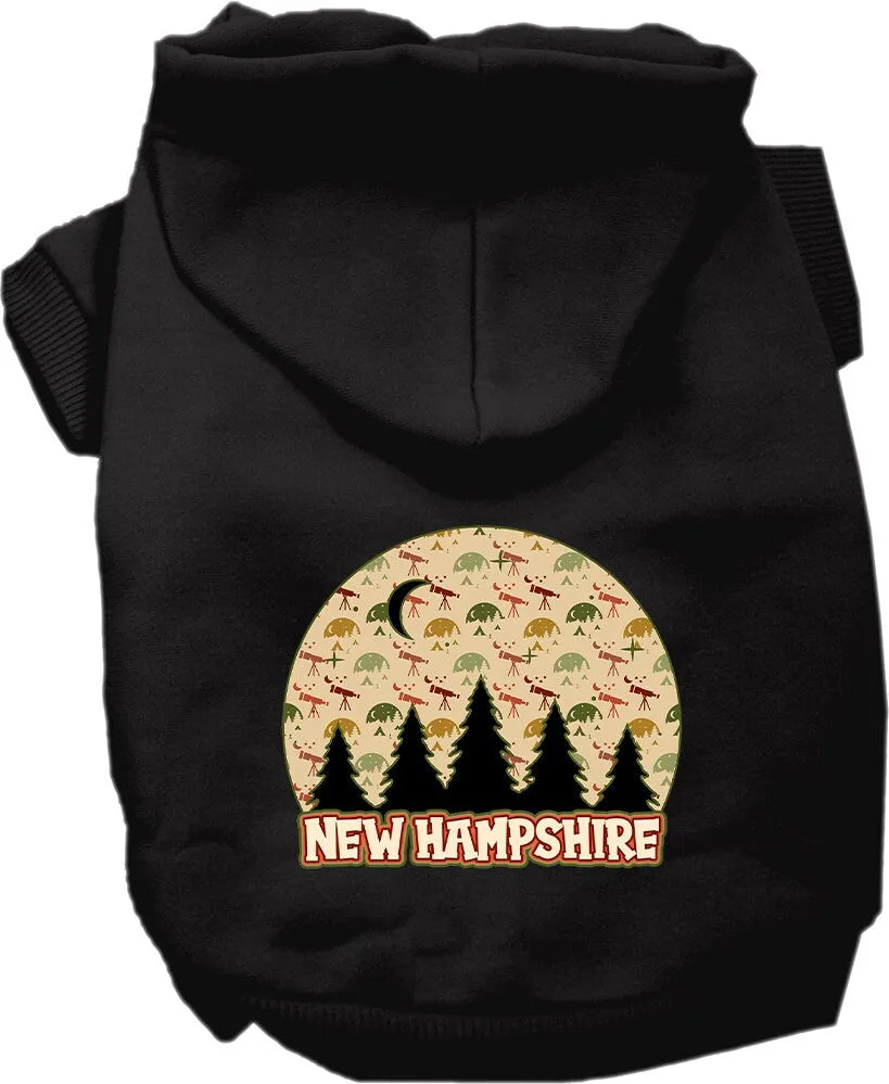 Pet Dog & Cat Screen Printed Hoodie for Medium to Large Pets (Sizes 2XL-6XL), "New Hampshire Under The Stars"