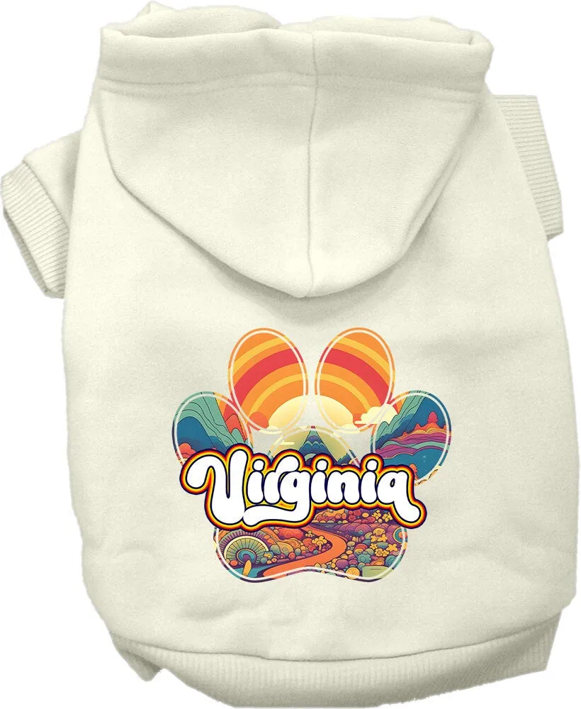 Pet Dog & Cat Screen Printed Hoodie for Medium to Large Pets (Sizes 2XL-6XL), "Virginia Groovy Summit"