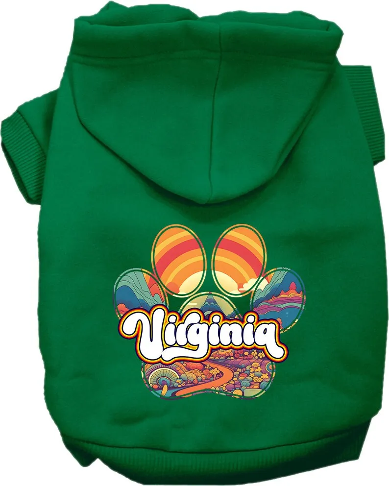 Pet Dog & Cat Screen Printed Hoodie for Medium to Large Pets (Sizes 2XL-6XL), "Virginia Groovy Summit"