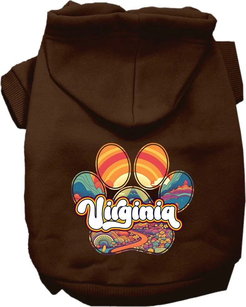 Pet Dog & Cat Screen Printed Hoodie for Medium to Large Pets (Sizes 2XL-6XL), "Virginia Groovy Summit"